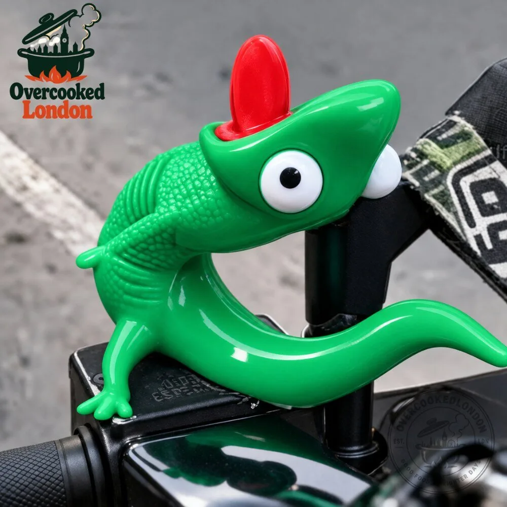 Funny Ridebuddy Green Lizard Motorcycle Handlebar Decoration