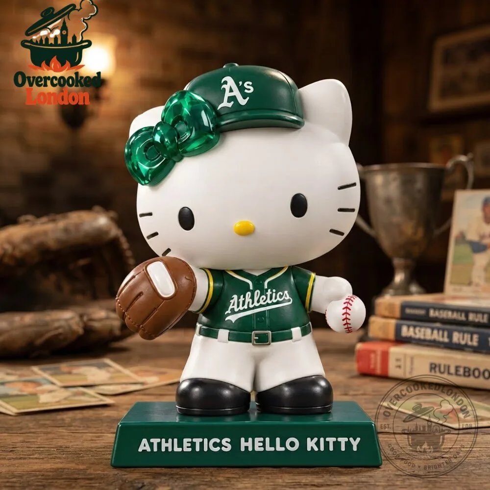 Hello Kitty Oakland Athletics Baseball Bobblehead Figure Green Uniform Collectible 6 Hello Kitty Oakland Athletics Baseball Bobblehead Figure Green Uniform Collectible