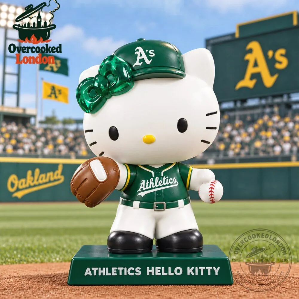 Hello Kitty Oakland Athletics Baseball Bobblehead Figure Green Uniform Collectible 7 Hello Kitty Oakland Athletics Baseball Bobblehead Figure Green Uniform Collectible